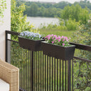 vidaXL Balcony Box 2 pcs Black 50 x 17 x 17 cm Metal