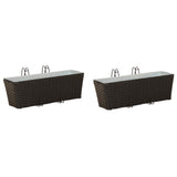 vidaXL Balcony Box 2 pcs Black 50 x 17 x 17 cm Metal