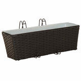 vidaXL Balcony Box 2 pcs Black 50 x 17 x 17 cm Metal