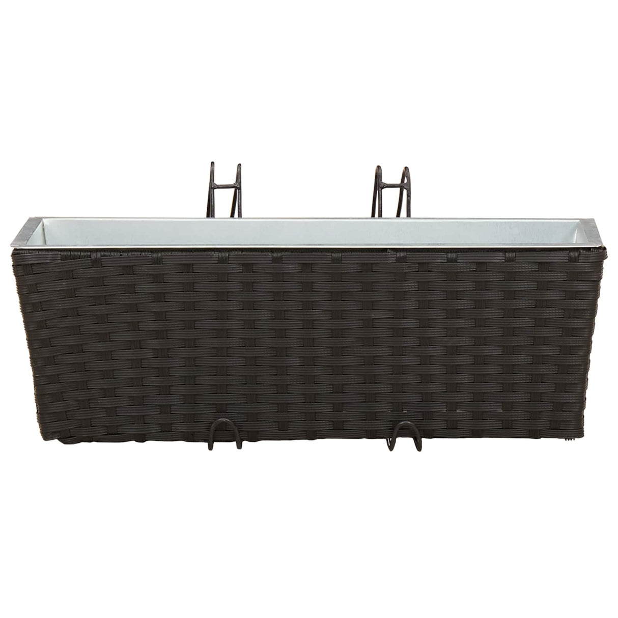 vidaXL Balcony Box 2 pcs Black 50 x 17 x 17 cm Metal