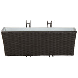 vidaXL Balcony Box 2 pcs Black 50 x 17 x 17 cm Metal