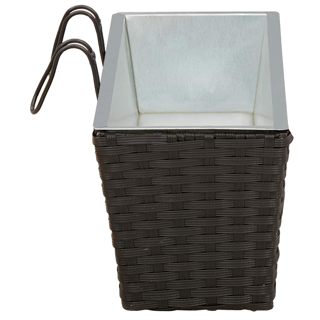 vidaXL Balcony Box 2 pcs Black 50 x 17 x 17 cm Metal
