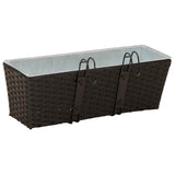 vidaXL Balcony Box 2 pcs Black 50 x 17 x 17 cm Metal