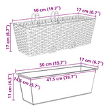 vidaXL Balcony Box 2 pcs Black 50 x 17 x 17 cm Metal