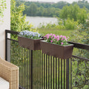 vidaXL Balcony Box 2 pcs Black 50 x 17 x 17 cm Metal