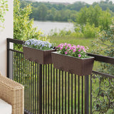 vidaXL Balcony Box 2 pcs Black 50 x 17 x 17 cm Metal