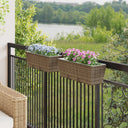 vidaXL Balcony Box 2 pcs Black 50 x 17 x 17 cm Metal
