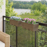 vidaXL Balcony Box 2 pcs Black 50 x 17 x 17 cm Metal