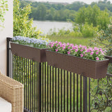vidaXL Balcony Box 2 pcs Black 50 x 17 x 17 cm Metal