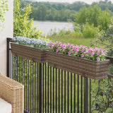 vidaXL Balcony Box 2 pcs Black 50 x 17 x 17 cm Metal
