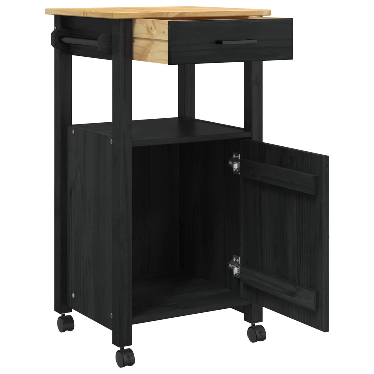 vidaXL Keukentrolley MONZA 48x40x88,5 cm massief grenenhout