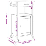 vidaXL Keukentrolley MONZA 48x40x88,5 cm massief grenenhout