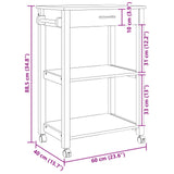 vidaXL Keukentrolley MONZA 60x40x88,5 cm massief grenenhout