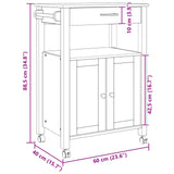 vidaXL Keukentrolley MONZA 60x40x88,5 cm massief grenenhout