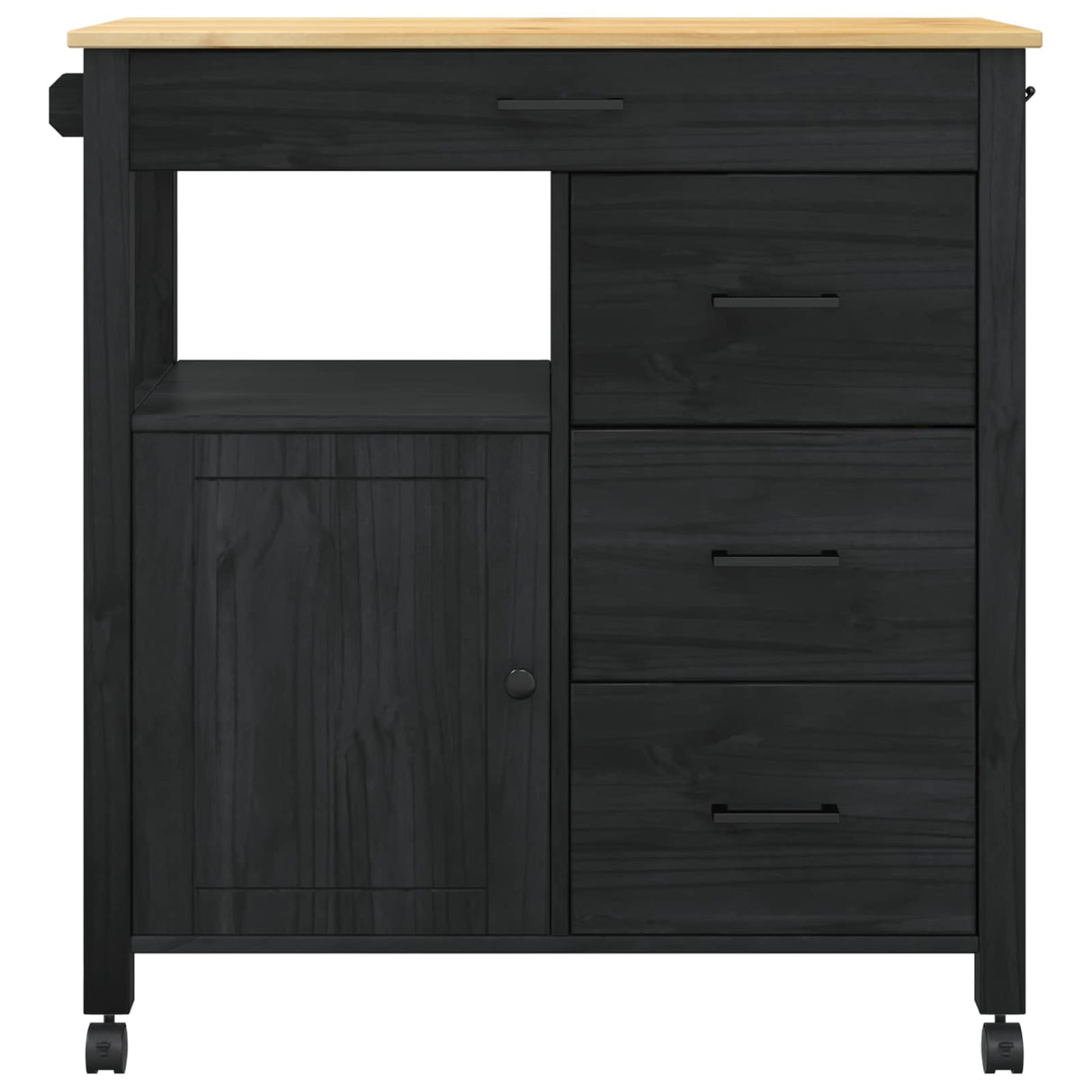 vidaXL Keukentrolley MONZA 84x40x88,5 cm massief grenenhout