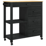 vidaXL Keukentrolley MONZA 84x40x88,5 cm massief grenenhout