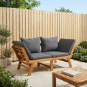 vidaXL 3-in-1 Tuinbank met Kussens Massief Acacia Hout Naturel