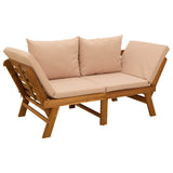 vidaXL 3-in-1 Tuinbank met Kussens Massief Acacia Hout Naturel