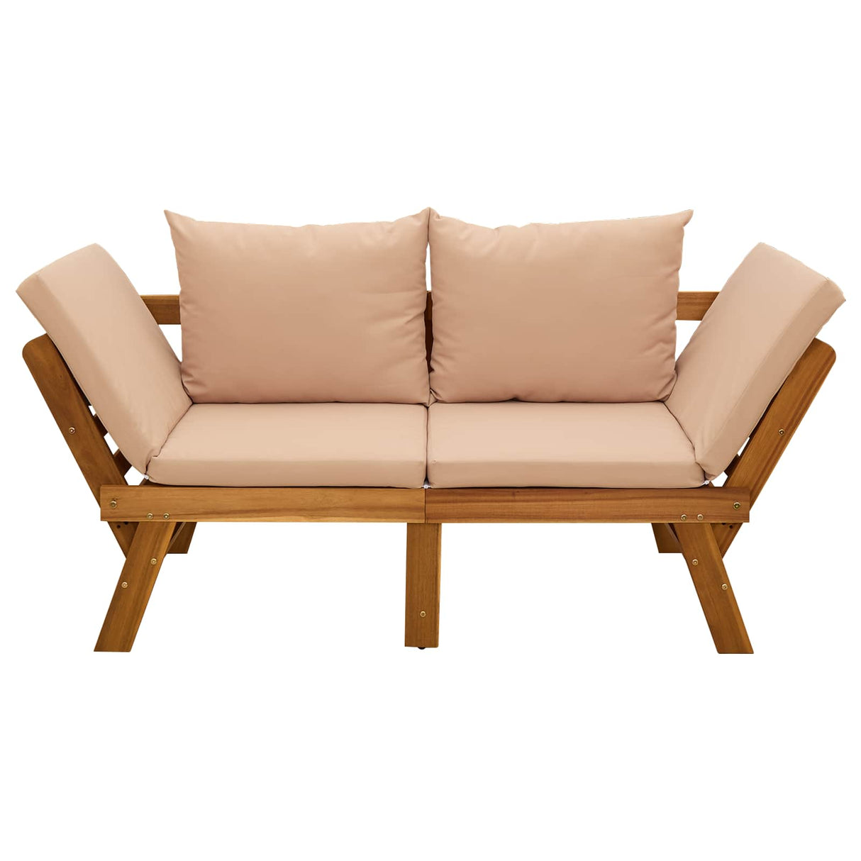 vidaXL 3-in-1 Tuinbank met Kussens Massief Acacia Hout Naturel