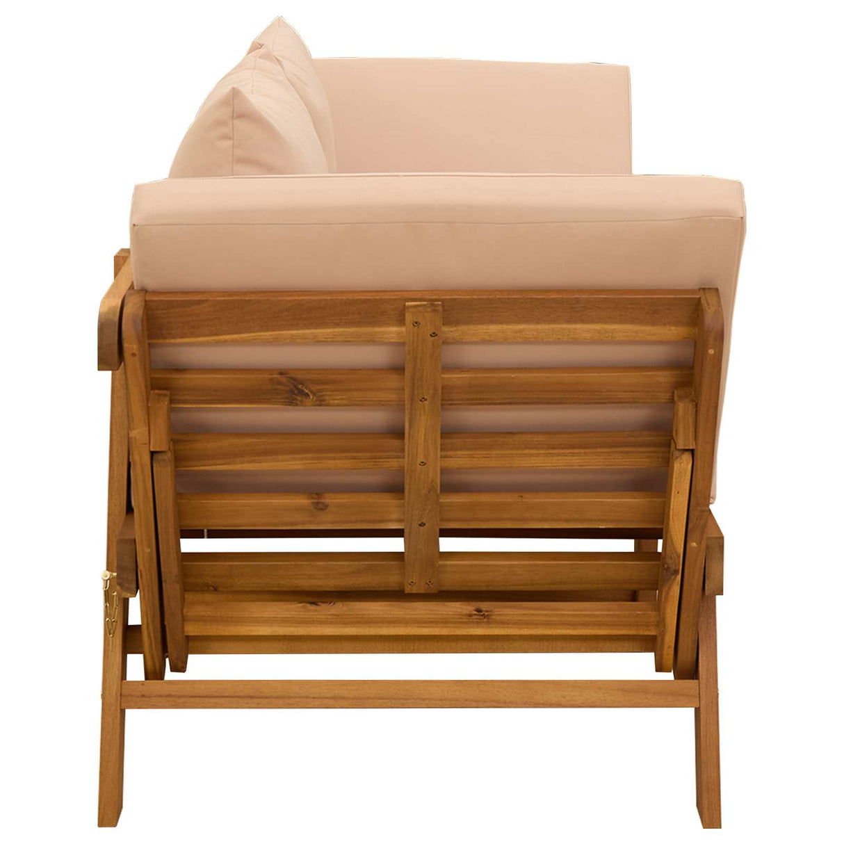vidaXL 3-in-1 Tuinbank met Kussens Massief Acacia Hout Naturel