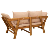 vidaXL 3-in-1 Tuinbank met Kussens Massief Acacia Hout Naturel