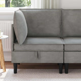 vidaXL Sofa with Storage Light Grey Velvet