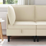 vidaXL Corner Sofa with Storage Cream Velvet