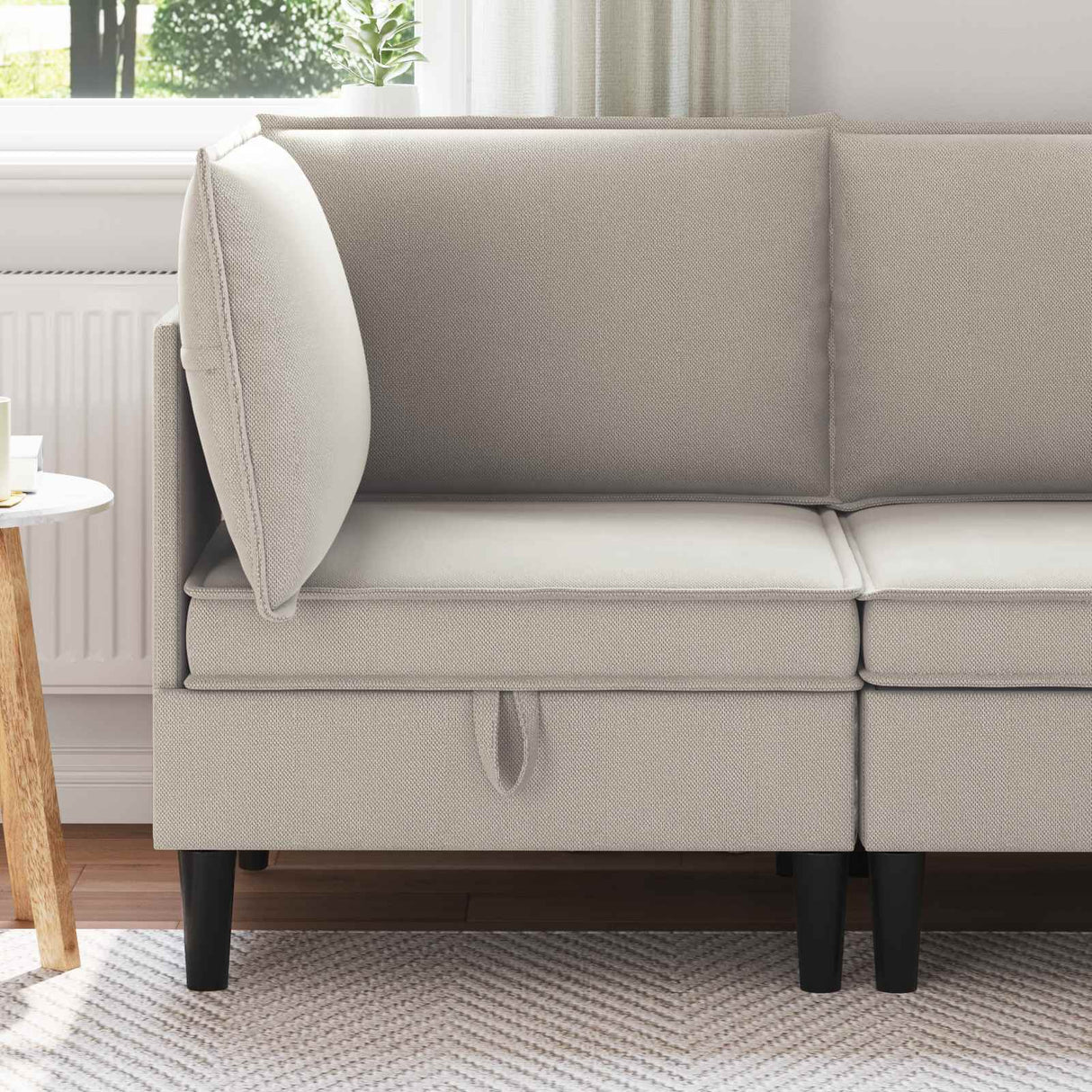 vidaXL Corner Sofa with Storage Cream Velvet