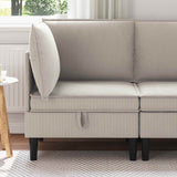 vidaXL Corner Sofa with Storage Cream Velvet