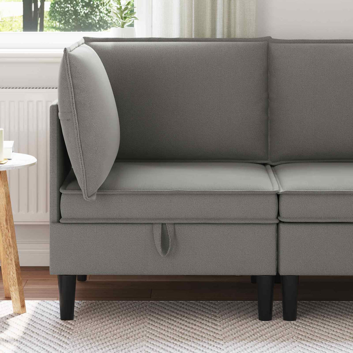 vidaXL Corner Sofa with Storage Cream Velvet