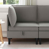 vidaXL Corner Sofa with Storage Cream Velvet