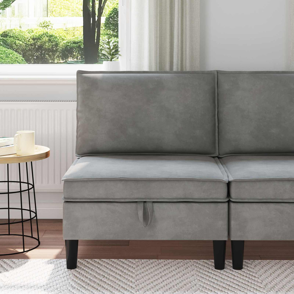 vidaXL Sofa with Storage Light Grey Velvet