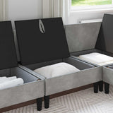 vidaXL Sofa with Storage Light Grey Velvet