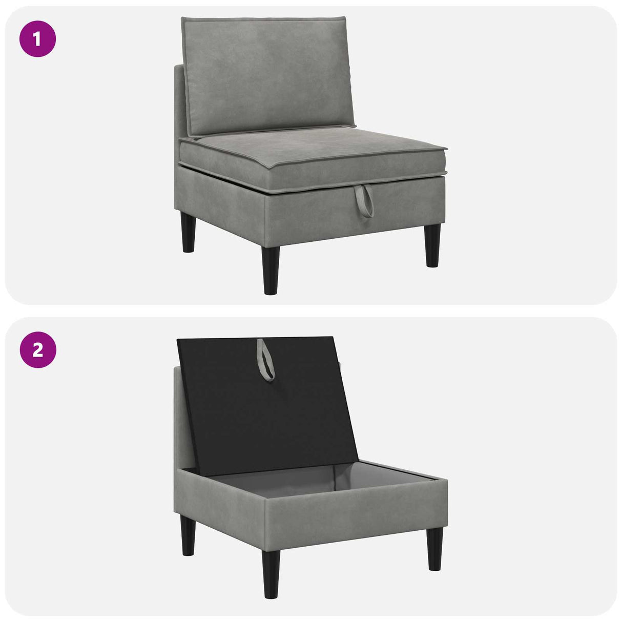 vidaXL Sofa with Storage Light Grey Velvet