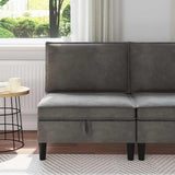 vidaXL Sofa with Storage Light Grey Velvet