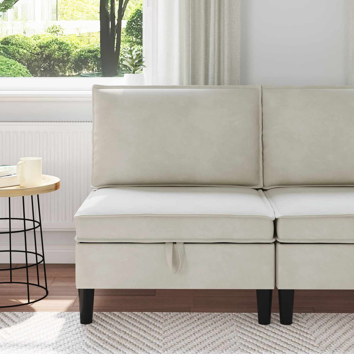 vidaXL Sofa with Storage Light Grey Velvet