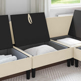 vidaXL Corner Sofa with Storage Cream Velvet