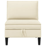 vidaXL Corner Sofa with Storage Cream Velvet
