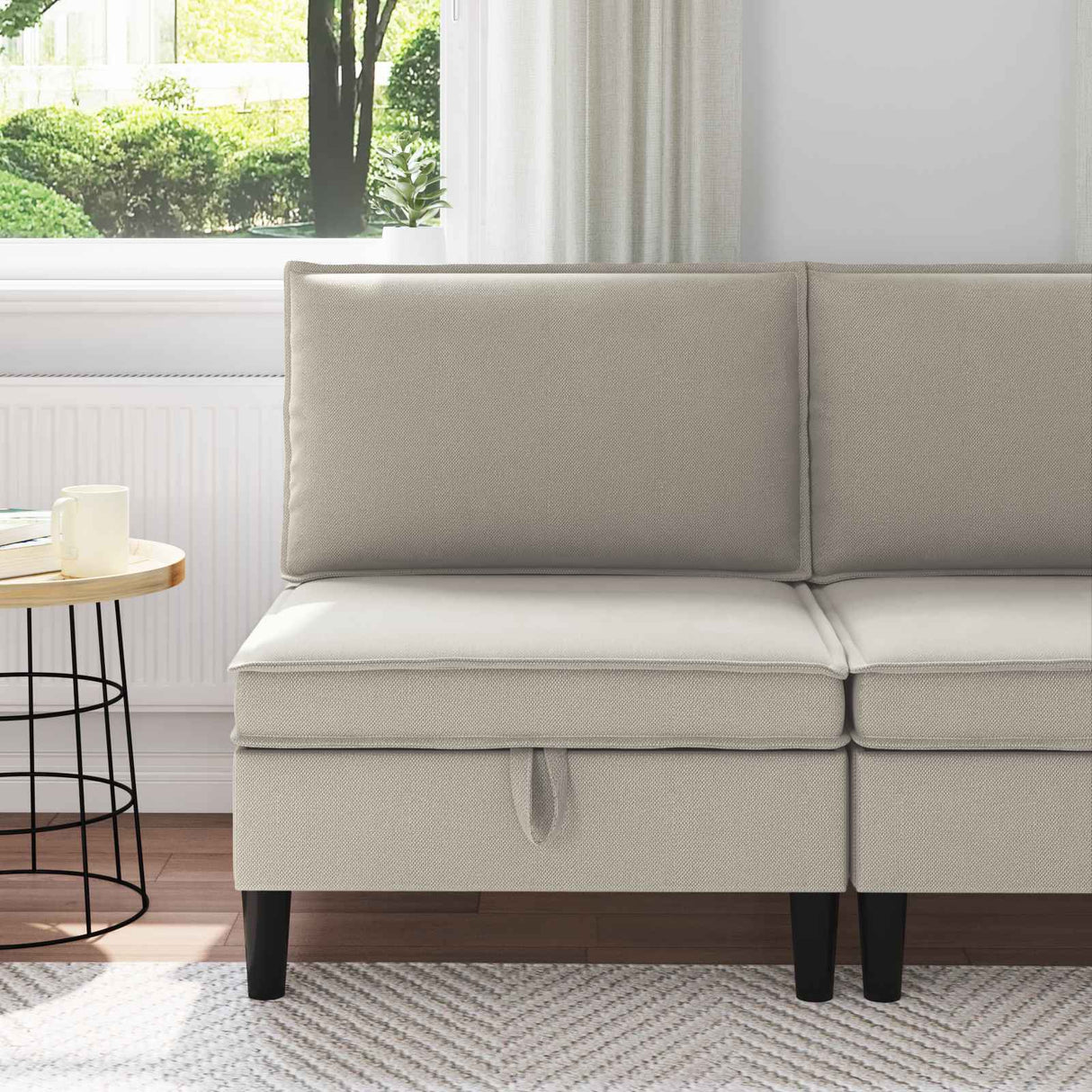 vidaXL Corner Sofa with Storage Cream Velvet