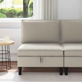 vidaXL Corner Sofa with Storage Cream Velvet