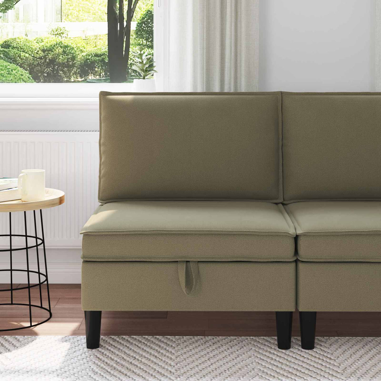 vidaXL Corner Sofa with Storage Cream Velvet