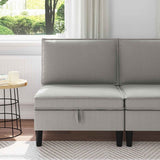 vidaXL Corner Sofa with Storage Cream Velvet