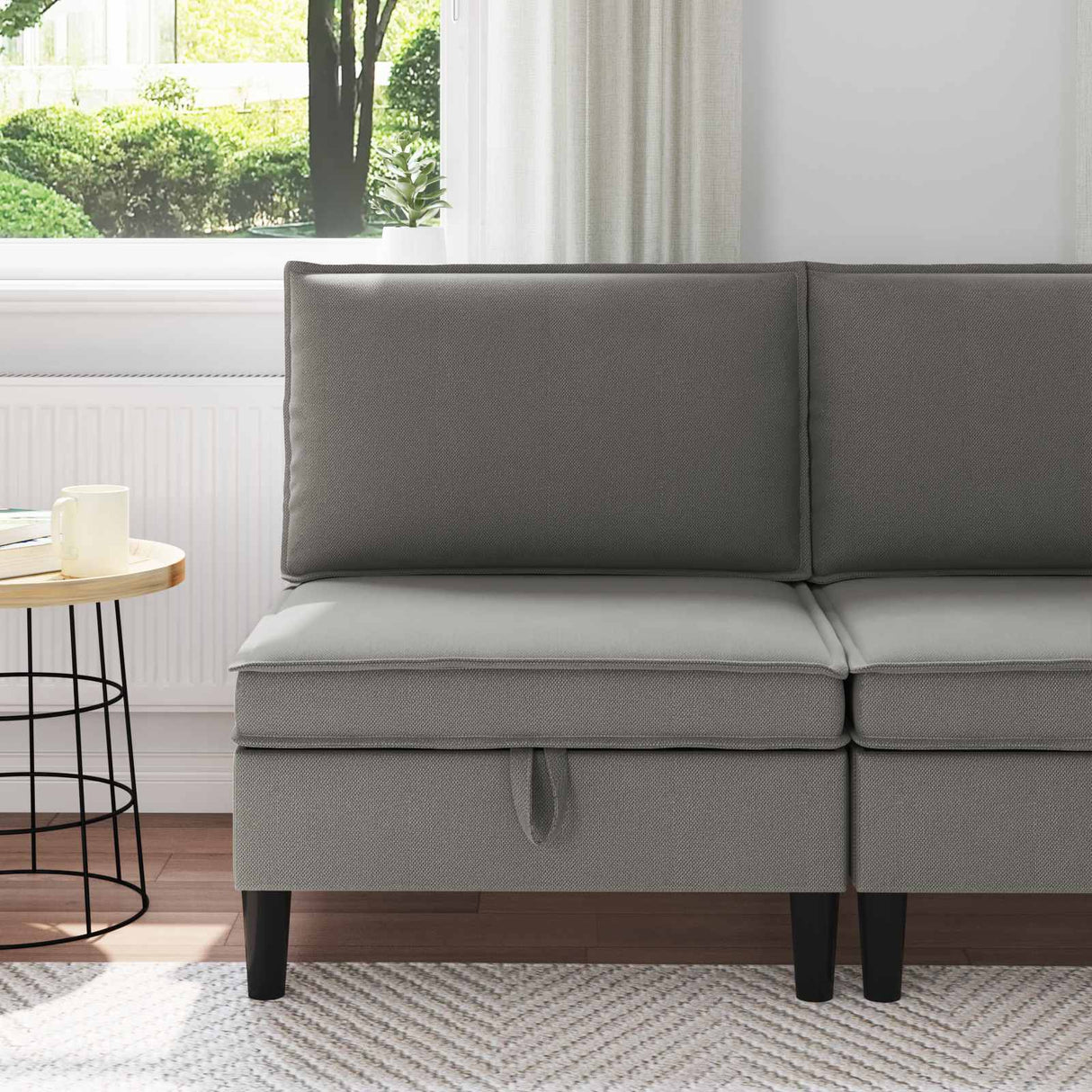 vidaXL Corner Sofa with Storage Cream Velvet
