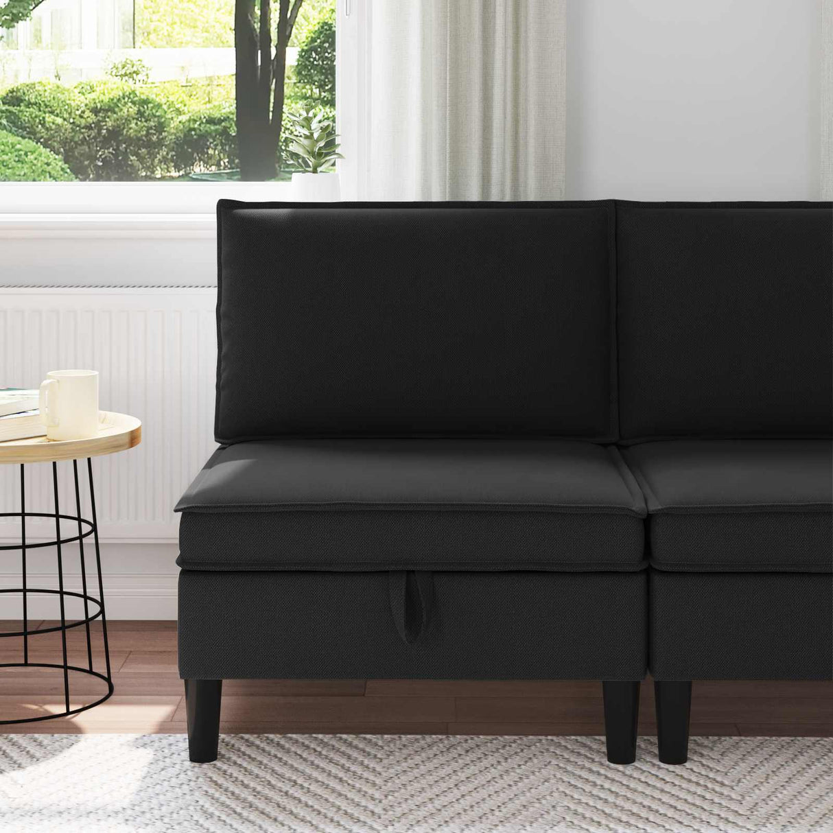 vidaXL Corner Sofa with Storage Cream Velvet