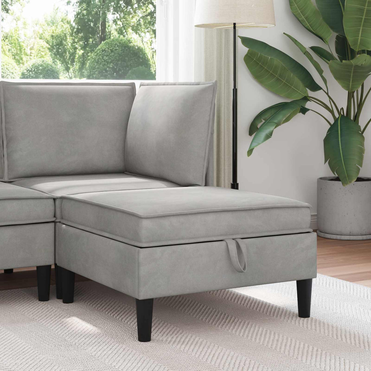 vidaXL Sofa with Storage Light Grey Velvet