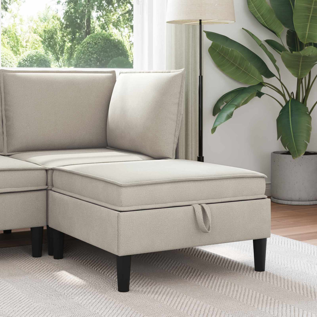 vidaXL Corner Sofa with Storage Cream Velvet