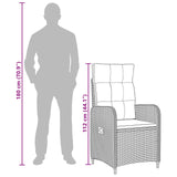vidaXL Ligstoel voor Tuin Zwart poly rattan