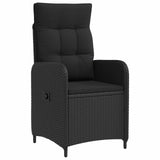 vidaXL Ligstoel voor Tuin Zwart poly rattan