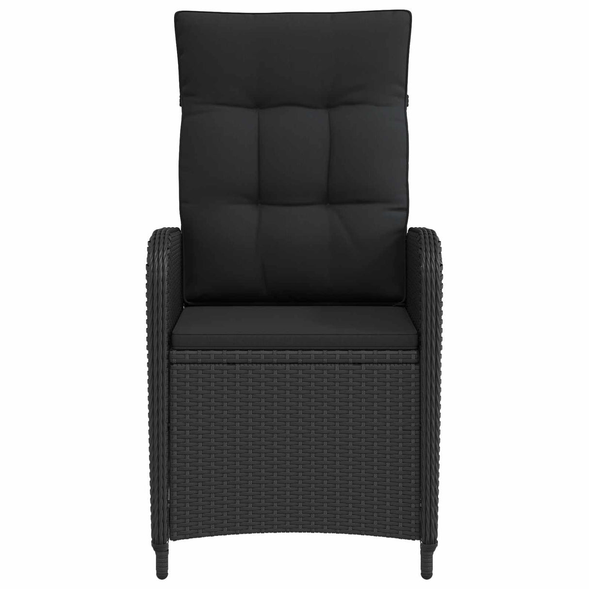 vidaXL Ligstoel voor Tuin Zwart poly rattan