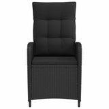 vidaXL Ligstoel voor Tuin Zwart poly rattan